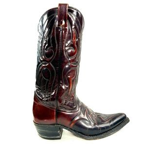 Texas Imperial Boot Co Men Size 8.5 Vintage Brown Leather Western Boot Zipper